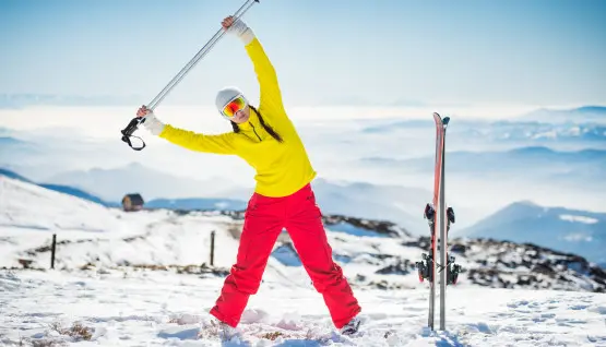 Right side bend with raised arms ABC bezpiecznego szusowania