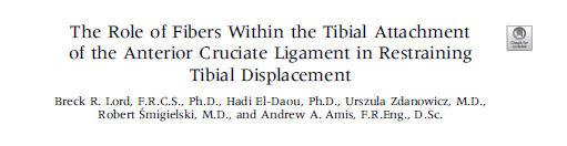 The-Role-of-Fibers-Within-the-Tibial-Attachment-of-the-Anterior-Cruciate-Ligament-in-Restraining-Tibial-Displacement_Carolina-Medical-Center Kolejny artykuł współautorstwa dr Zdanowicz opublikowany w Arthroscopy