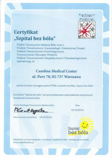 Certyfikat-Szpital-bez-bólu_Carolina-Medical-Center_18.10.2019-362x512 Certyfikat Szpital Bez Bolu Carolina Medical Center 18.10.2019 362x512 1
