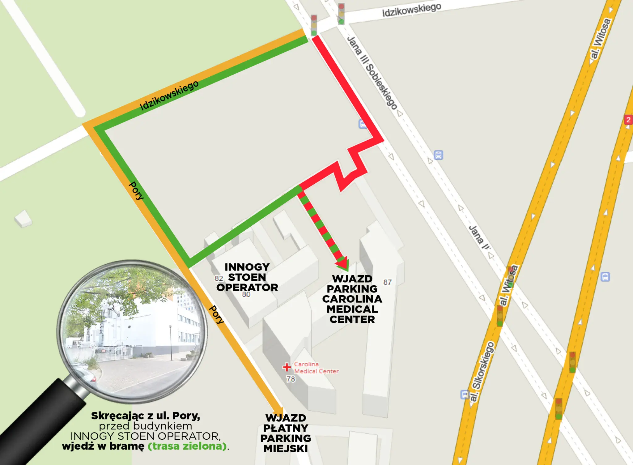 Utrudnienia-przy-Carolina-Medical-Center (1) Traffic disruptions near Carolina Medical Center hospital in Warsaw