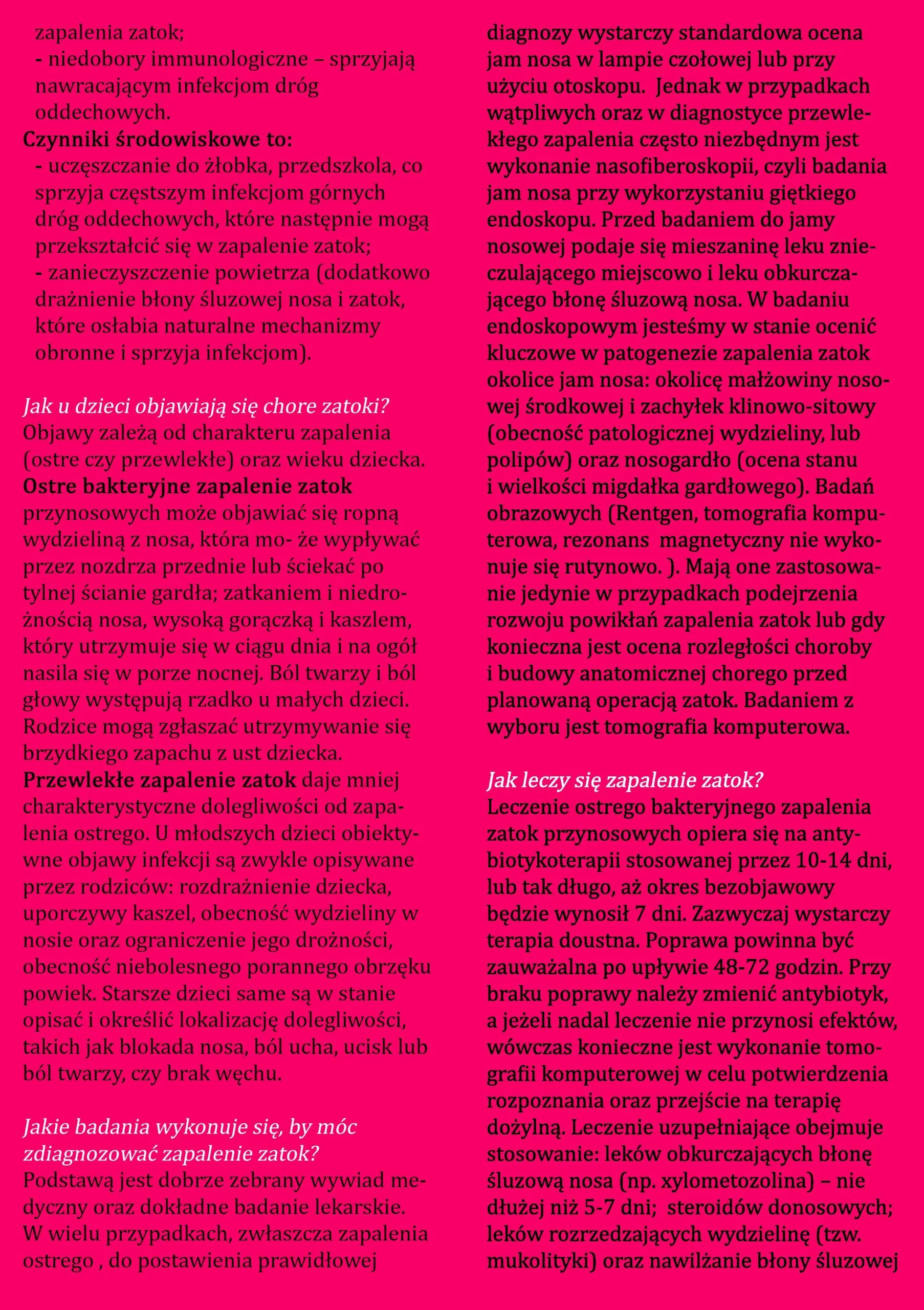 Zapalenie zatok u dzieci: przyczyny, objawy, leczenie